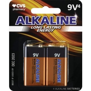 slide 1 of 1, CVS Health Alkaline Batteries 9v, 4 ct
