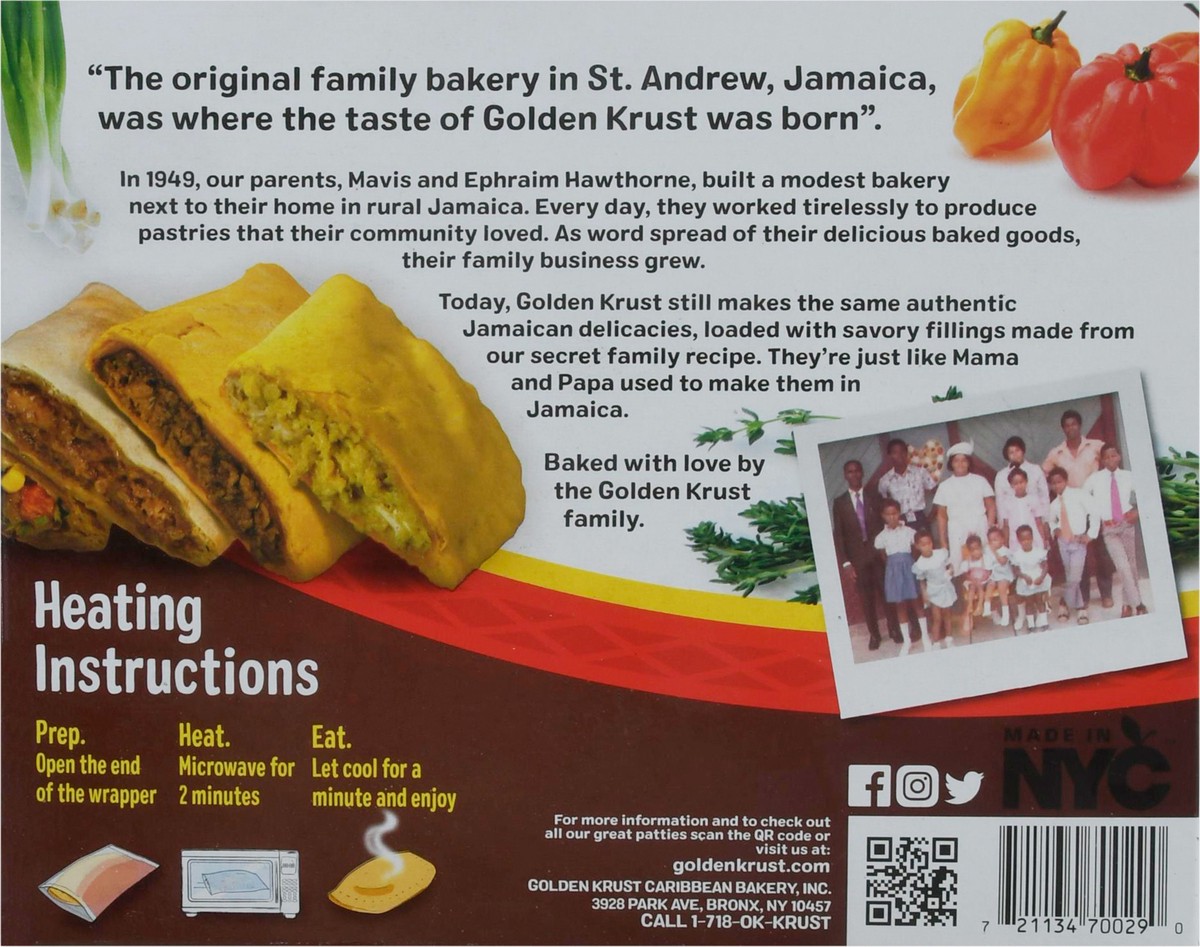 slide 5 of 9, Golden Krust Jamaican Style Jerk Chicken Patties Chicken Turnover 2 - 5.0 oz Patties, 2 ct