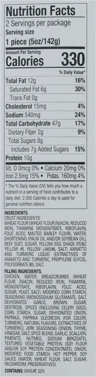 slide 8 of 9, Golden Krust Jamaican Style Jerk Chicken Patties Chicken Turnover 2 - 5.0 oz Patties, 2 ct