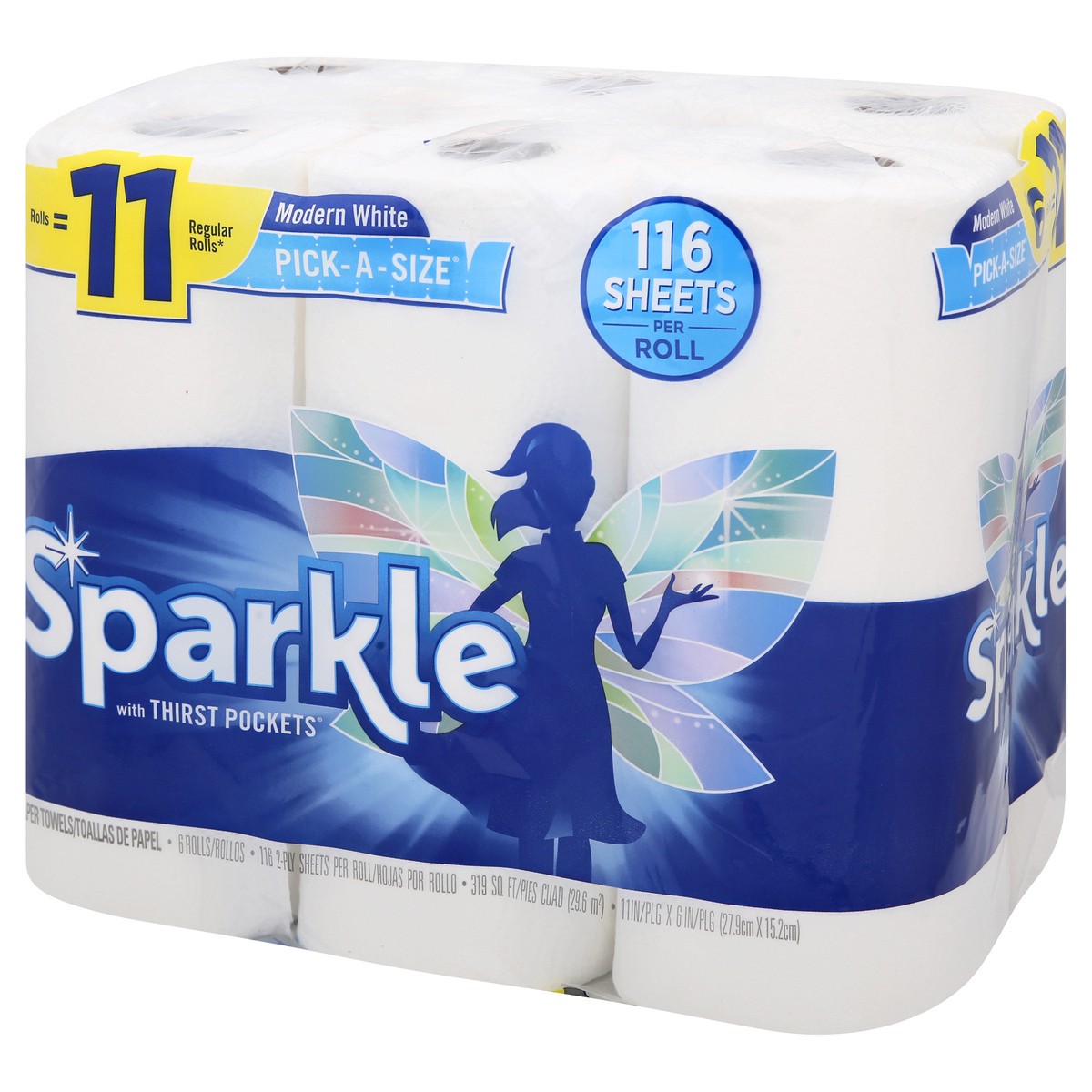 slide 3 of 8, Sparkle Pick-A-Size Modern White Paper Towels 6 ea, 6 ct