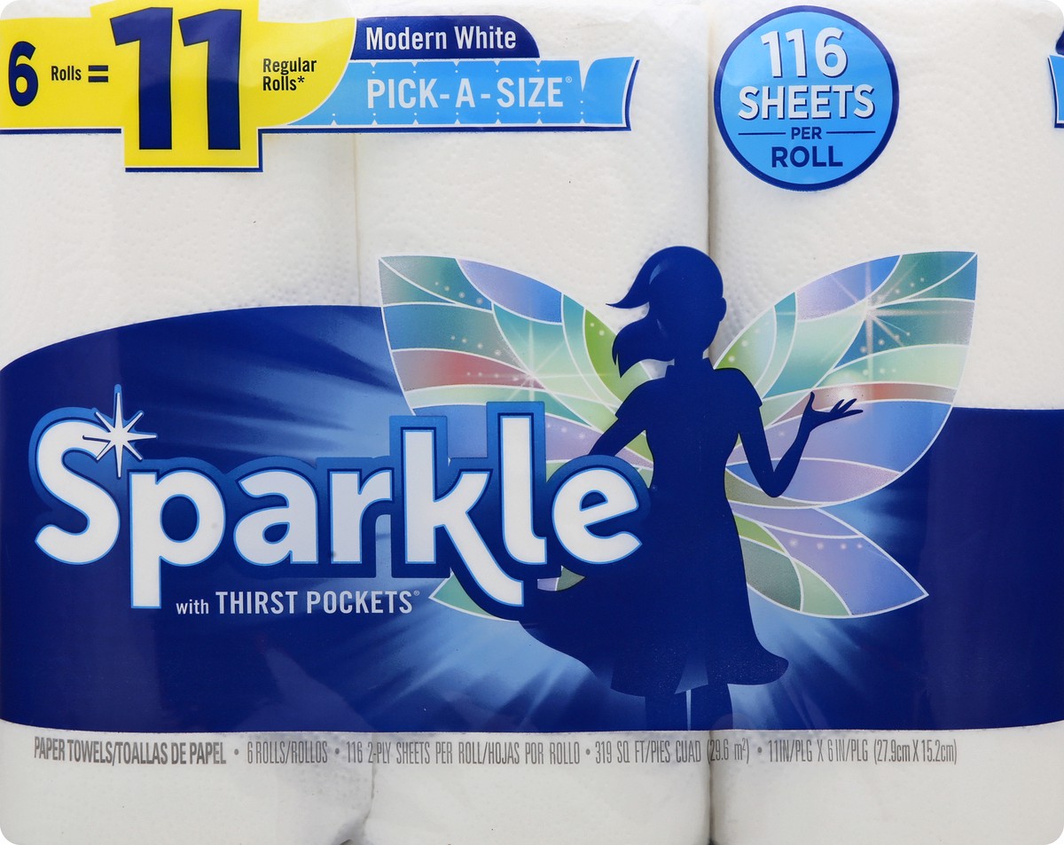 slide 7 of 8, Sparkle Pick-A-Size Modern White Paper Towels 6 ea, 6 ct