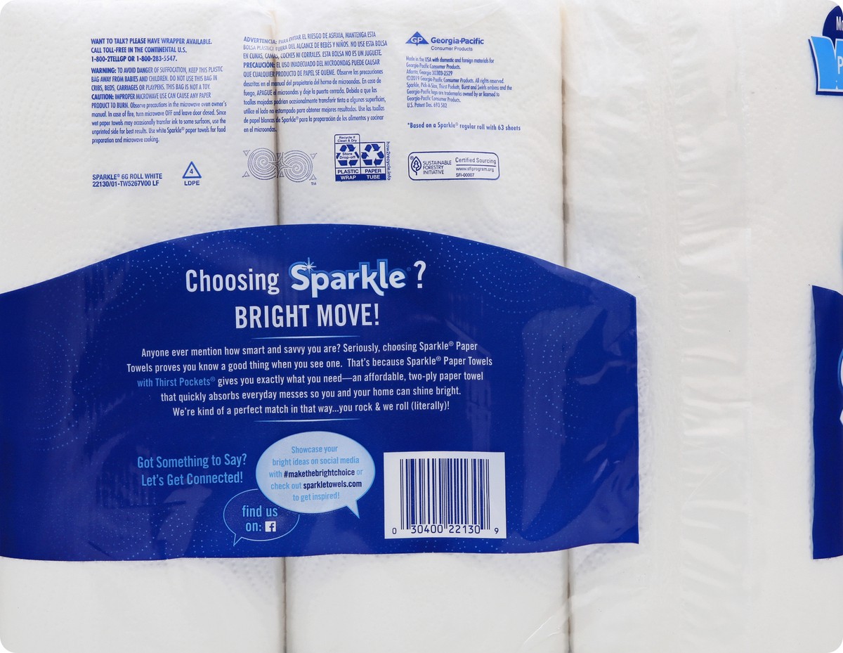 slide 8 of 8, Sparkle Pick-A-Size Modern White Paper Towels 6 ea, 6 ct