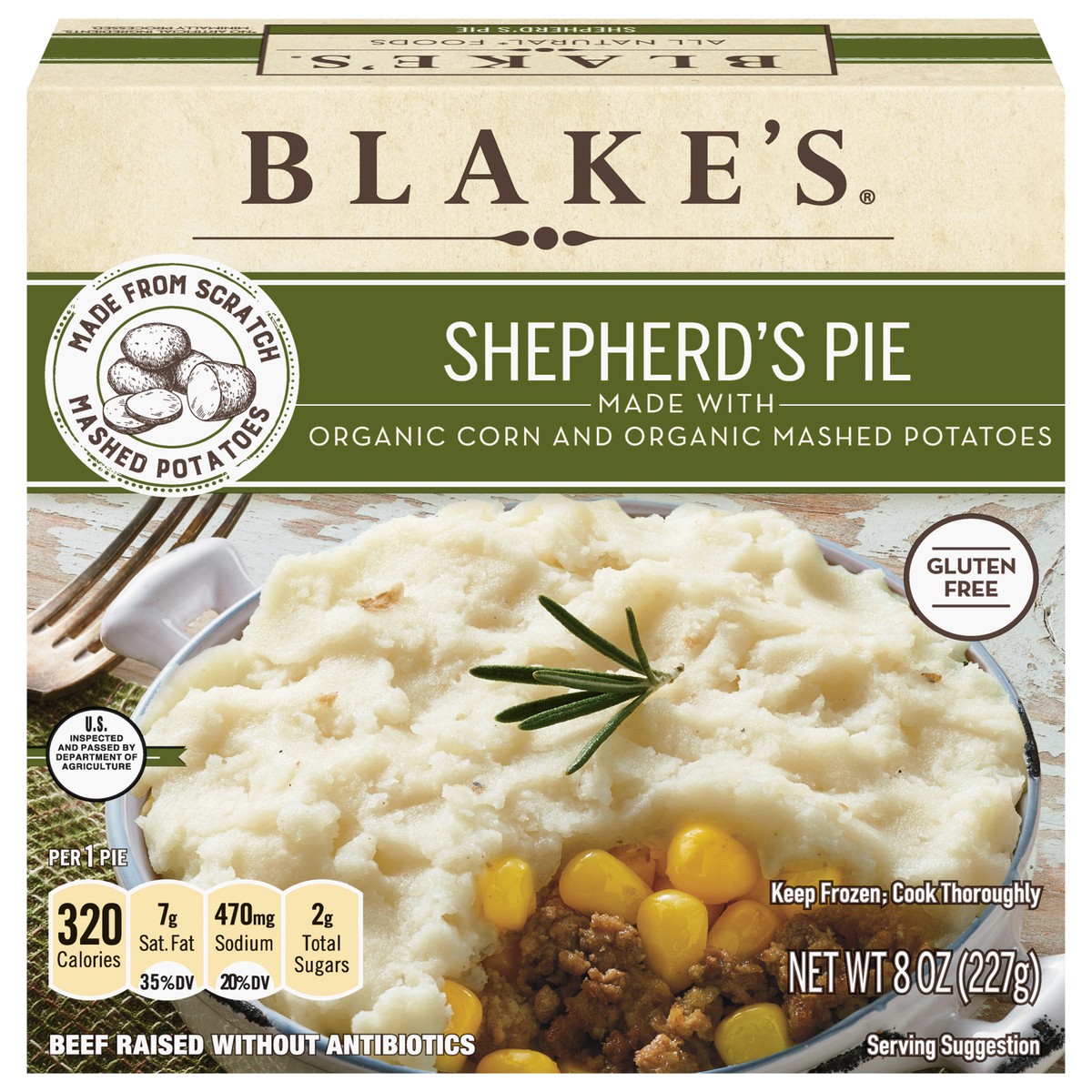 slide 1 of 5, BLAKE'S Organic Shepherd's Pie with Organic Corn and Mashed Potatoes, Gluten Free, 8 oz., 8 oz