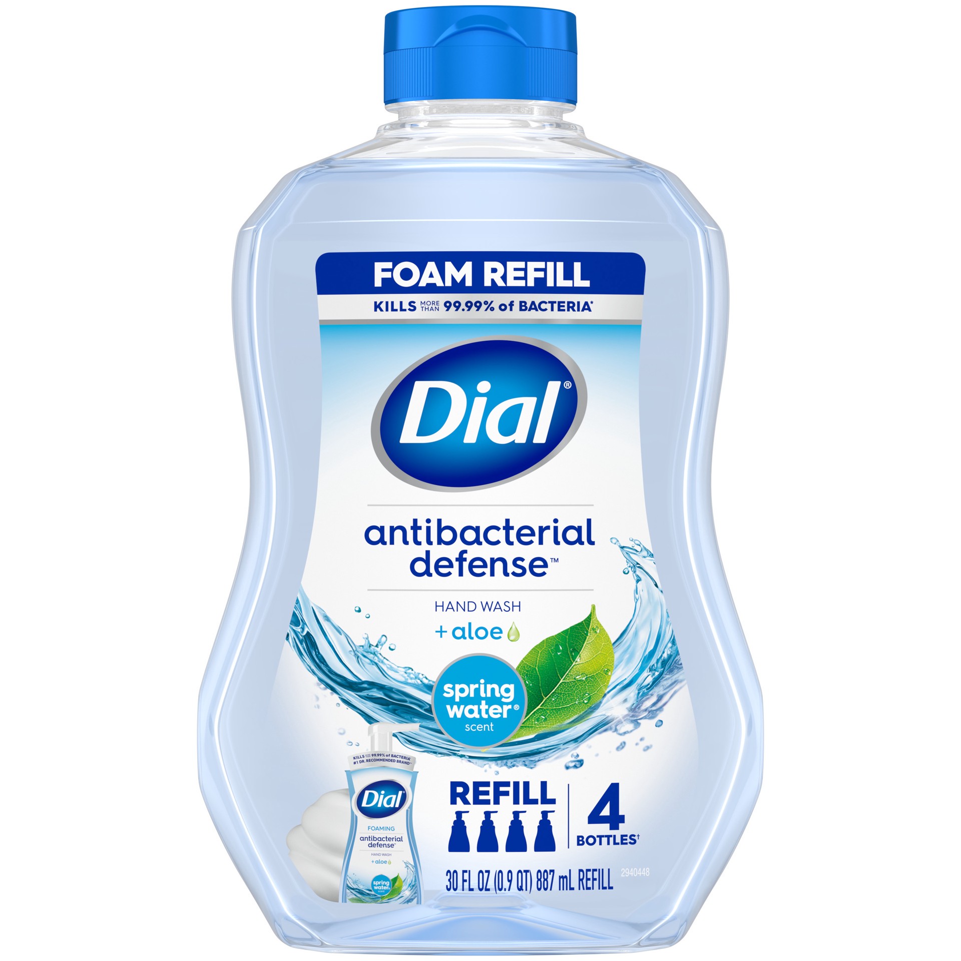 slide 4 of 5, Dial Antibacterial Defense Spring Water Scent Hand Wash + Aloe 30 fl oz, 30 fl oz