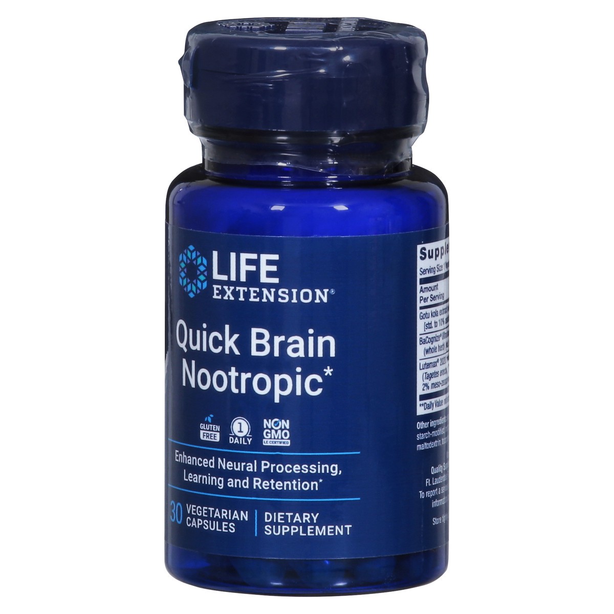slide 3 of 15, Life Extension Quick Brain Nootropic 30 Vegetarian Capsules, 30 ct