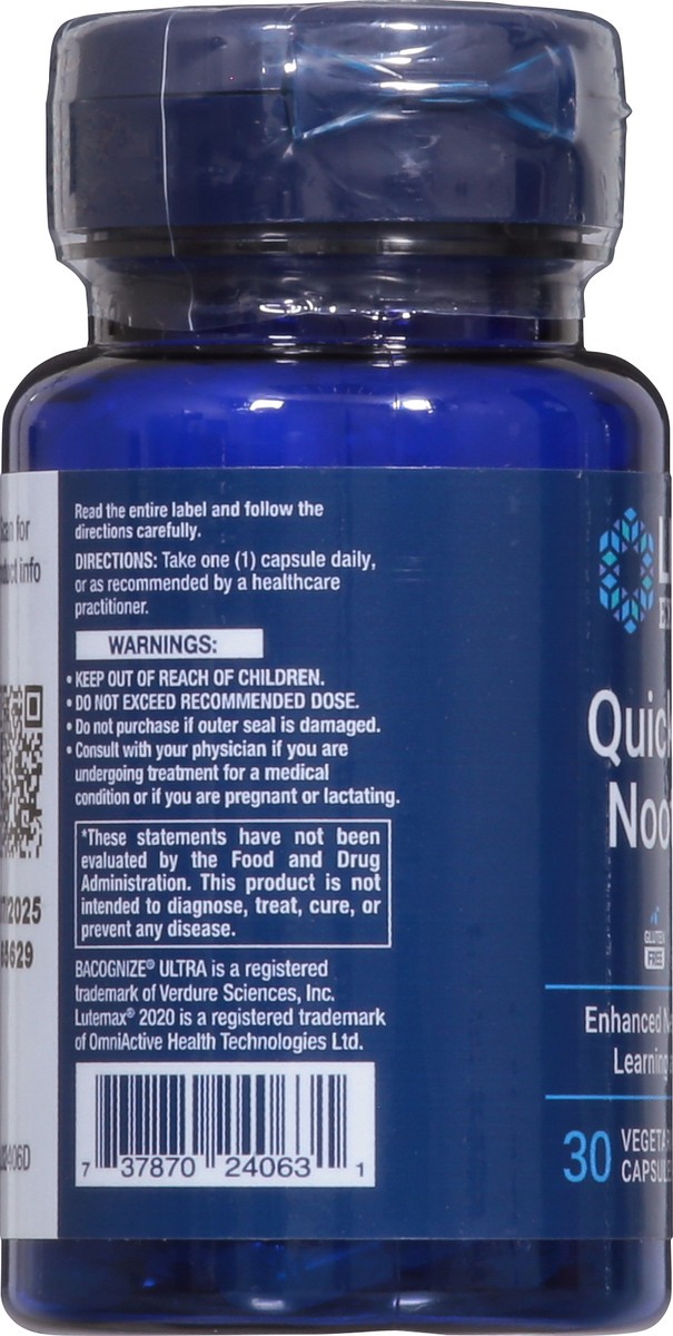 slide 13 of 15, Life Extension Quick Brain Nootropic 30 Vegetarian Capsules, 30 ct