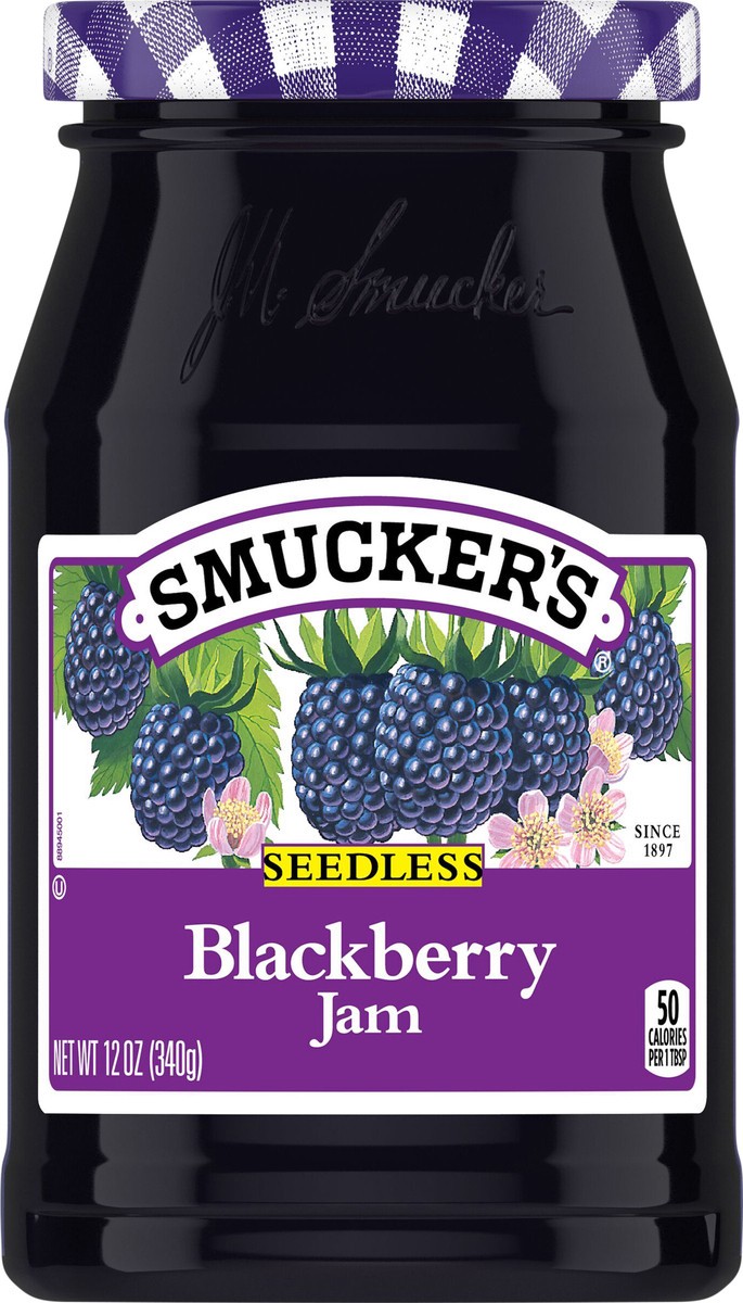 slide 8 of 13, Smucker's Seedless Blackberry Jam, 12 Ounces, 12 oz