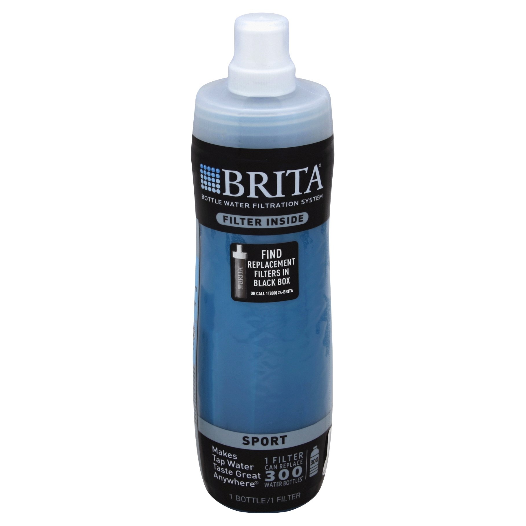 slide 1 of 1, Brita Dark Turquoise Sport Water Filter Bottle, 24 oz