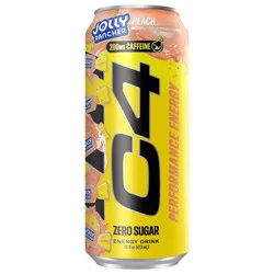 C4 Sport Sport Performance Jolly Rancher Peach Energy Drink, 16 fl oz Can