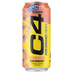 C4 Sport Sport Performance Jolly Rancher Peach Energy Drink, 16 fl oz Can