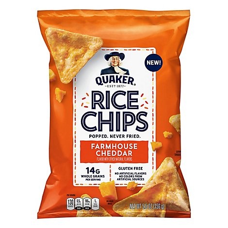 slide 1 of 1, Quaker Rice Chips Cheddar, 5.5 oz