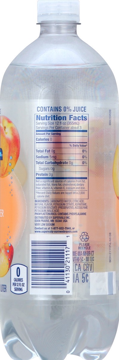 slide 5 of 8, Super Chill Sparkling Water Beverage, Peach Flavored- 33.8 oz, 33.8 oz