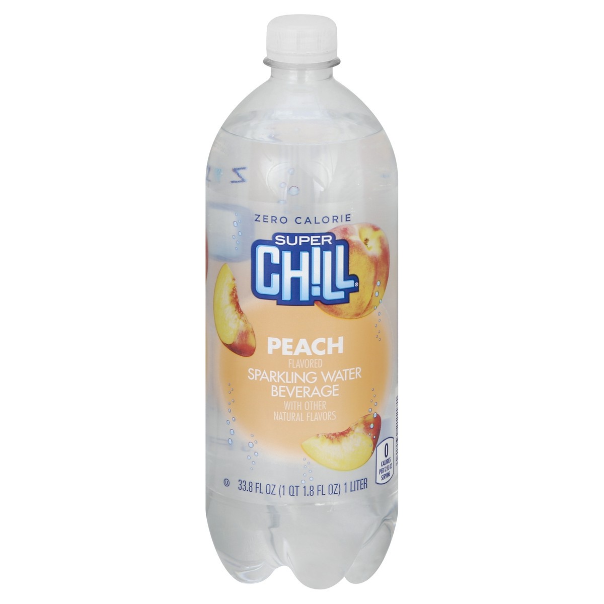 slide 7 of 8, Super Chill Sparkling Water Beverage, Peach Flavored- 33.8 oz, 33.8 oz