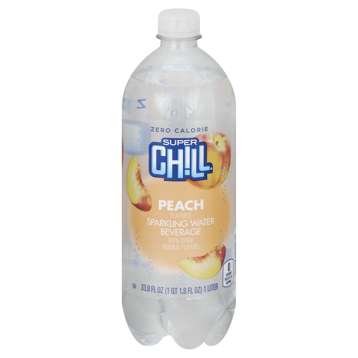 slide 8 of 8, Super Chill Sparkling Water Beverage, Peach Flavored- 33.8 oz, 33.8 oz