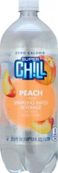 Super Chill Sparkling Water Beverage, Peach Flavored- 33.8 oz