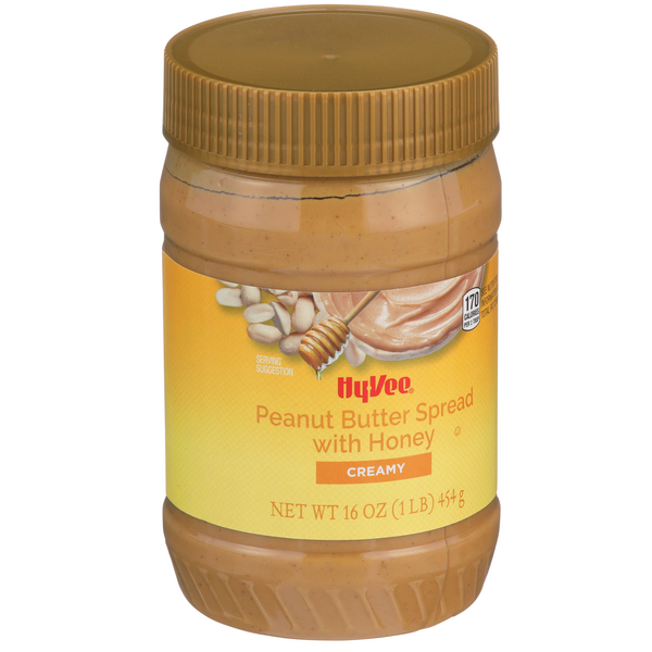 slide 1 of 1, Hy-vee Creamy Peanut Butter Spread With Honey, 16 oz