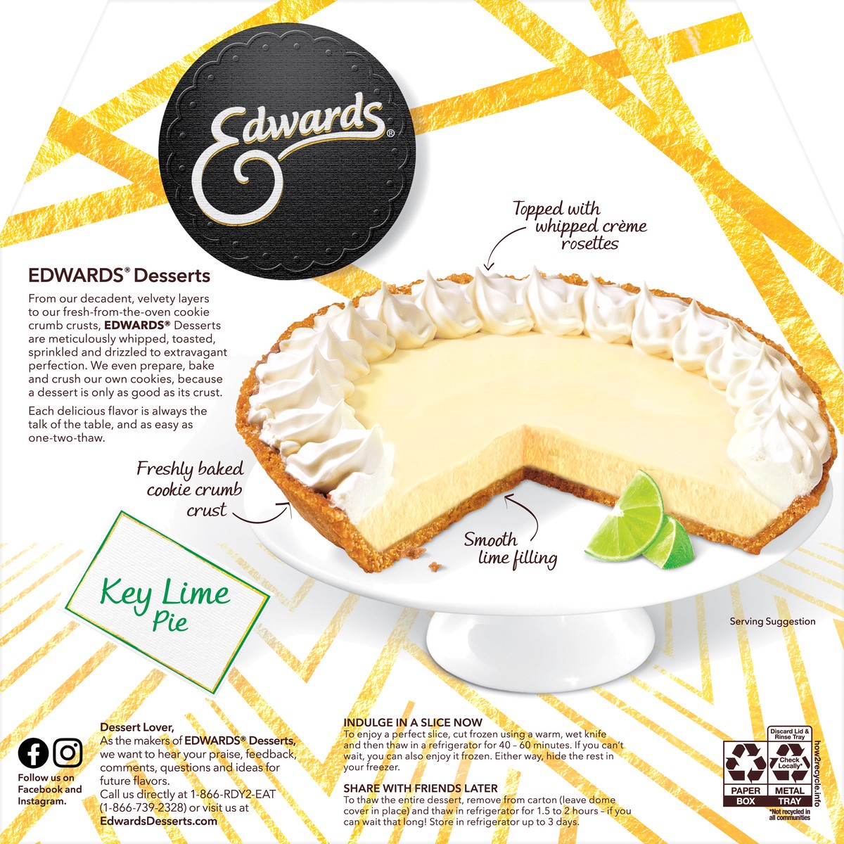 slide 5 of 13, Edwards Premium Frozen Desserts Key Lime Pie, 30.4 oz