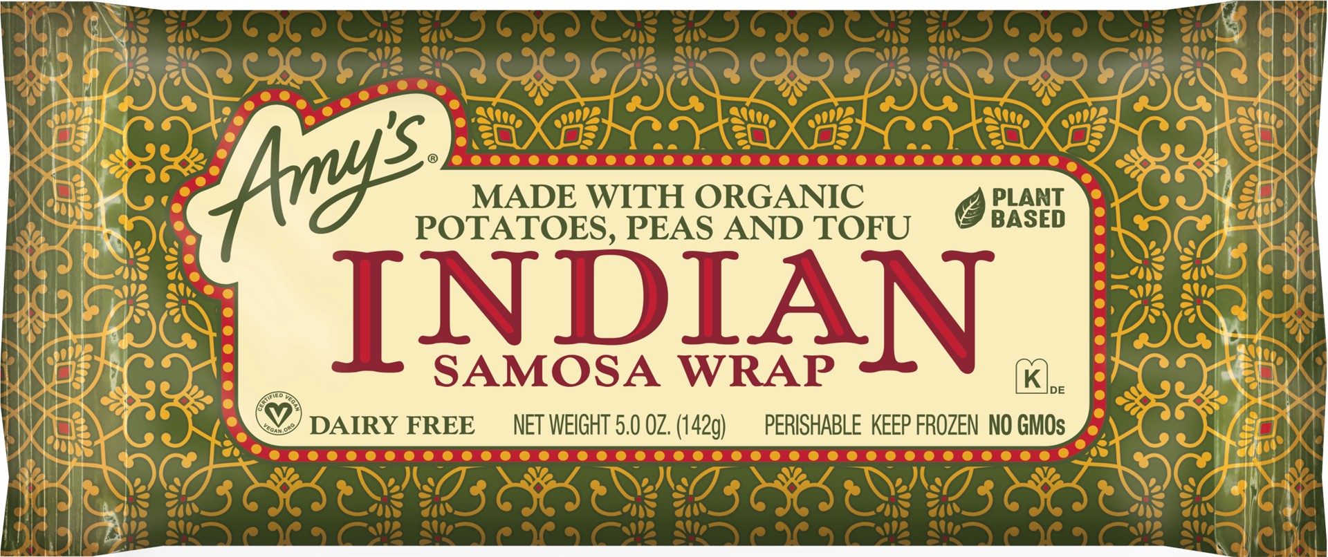 slide 1 of 6, Amy's Kitchen Indian Samosa Wrap, 5 oz