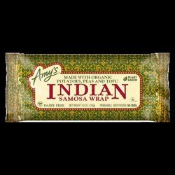 Amy's Kitchen Organic Dairy Free Vegan Indian Samosa Plant-Based Frozen Wrap, 5 oz