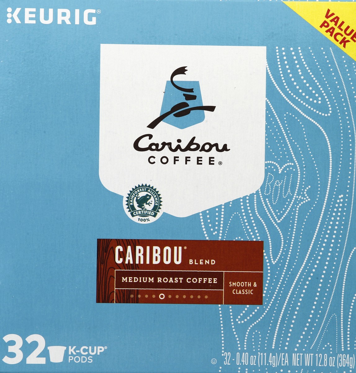 slide 3 of 7, Caribou Coffee Blend Medium Roast Coffee K-Cup Pods, 32 ct