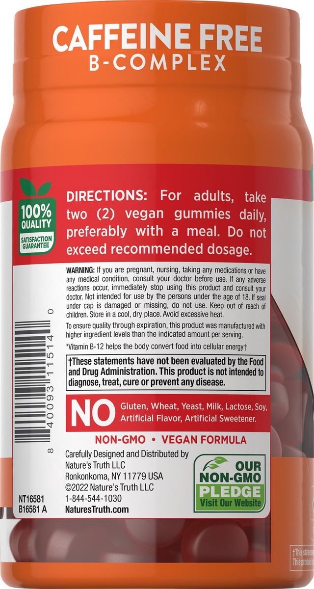 slide 4 of 5, Nature's Truth B-12 Energy 48 Gummy, Raspberry, 48 ct