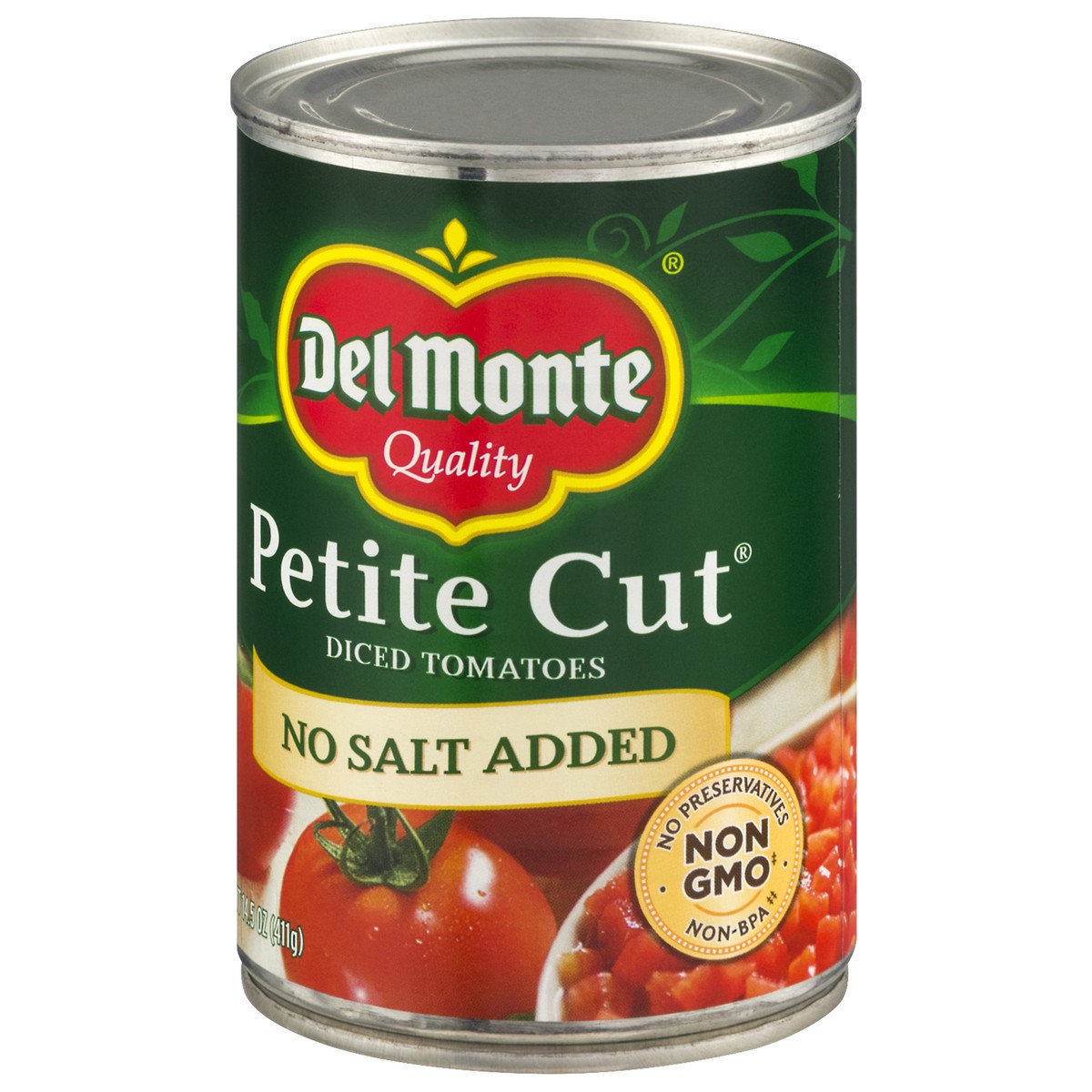 slide 3 of 9, Del Monte Petite Cut No Salt Added Diced Tomatoes 14.5 oz, 14.5 oz