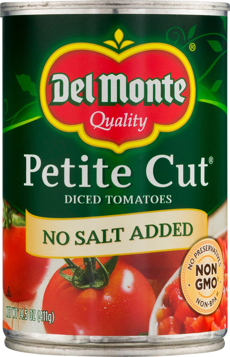 slide 6 of 9, Del Monte Petite Cut No Salt Added Diced Tomatoes 14.5 oz, 14.5 oz