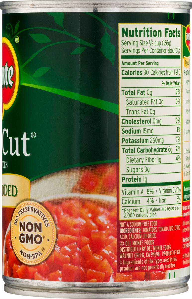 slide 8 of 9, Del Monte Petite Cut No Salt Added Diced Tomatoes 14.5 oz, 14.5 oz