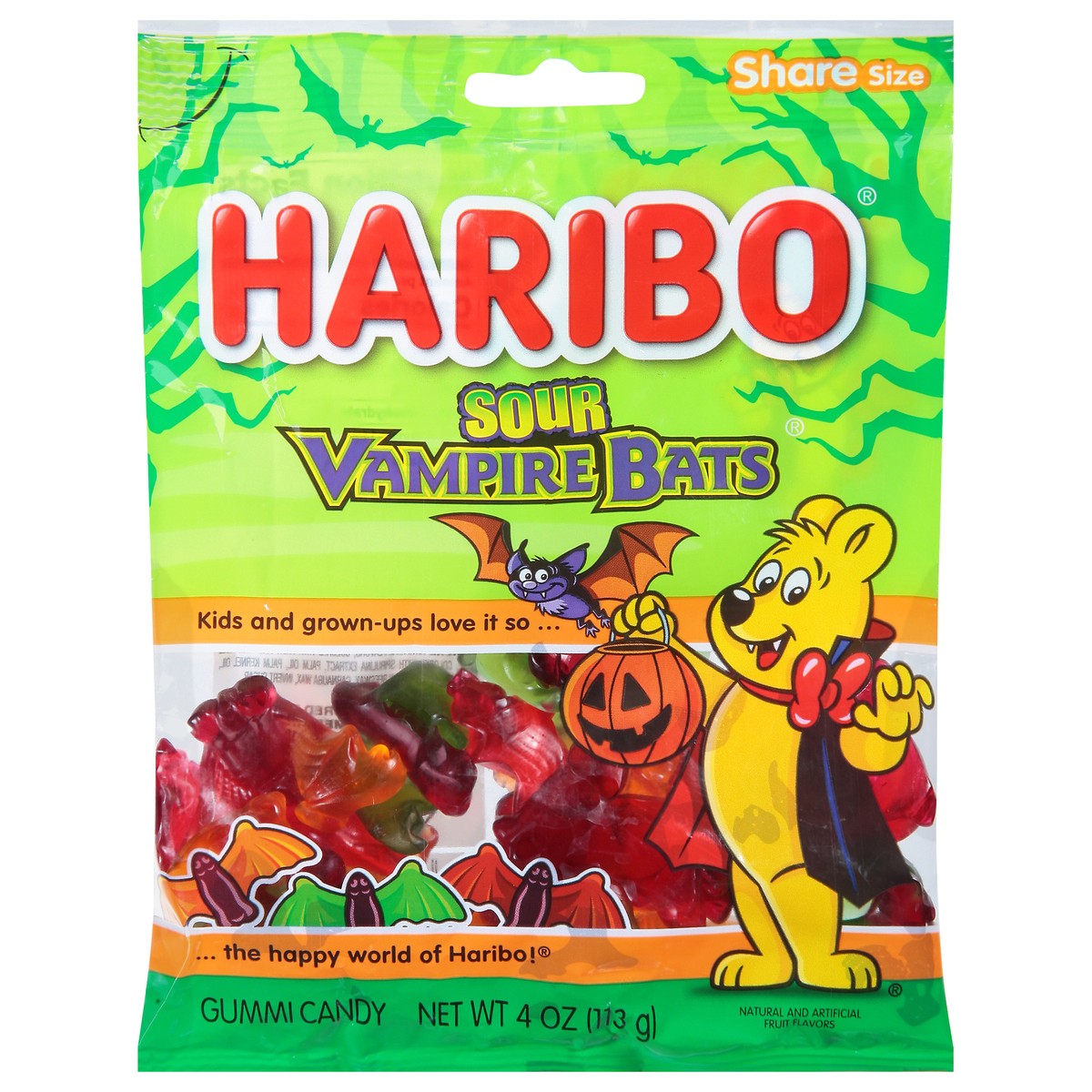 slide 1 of 13, Haribo Sour Gummi Vamp Bats, 4 oz