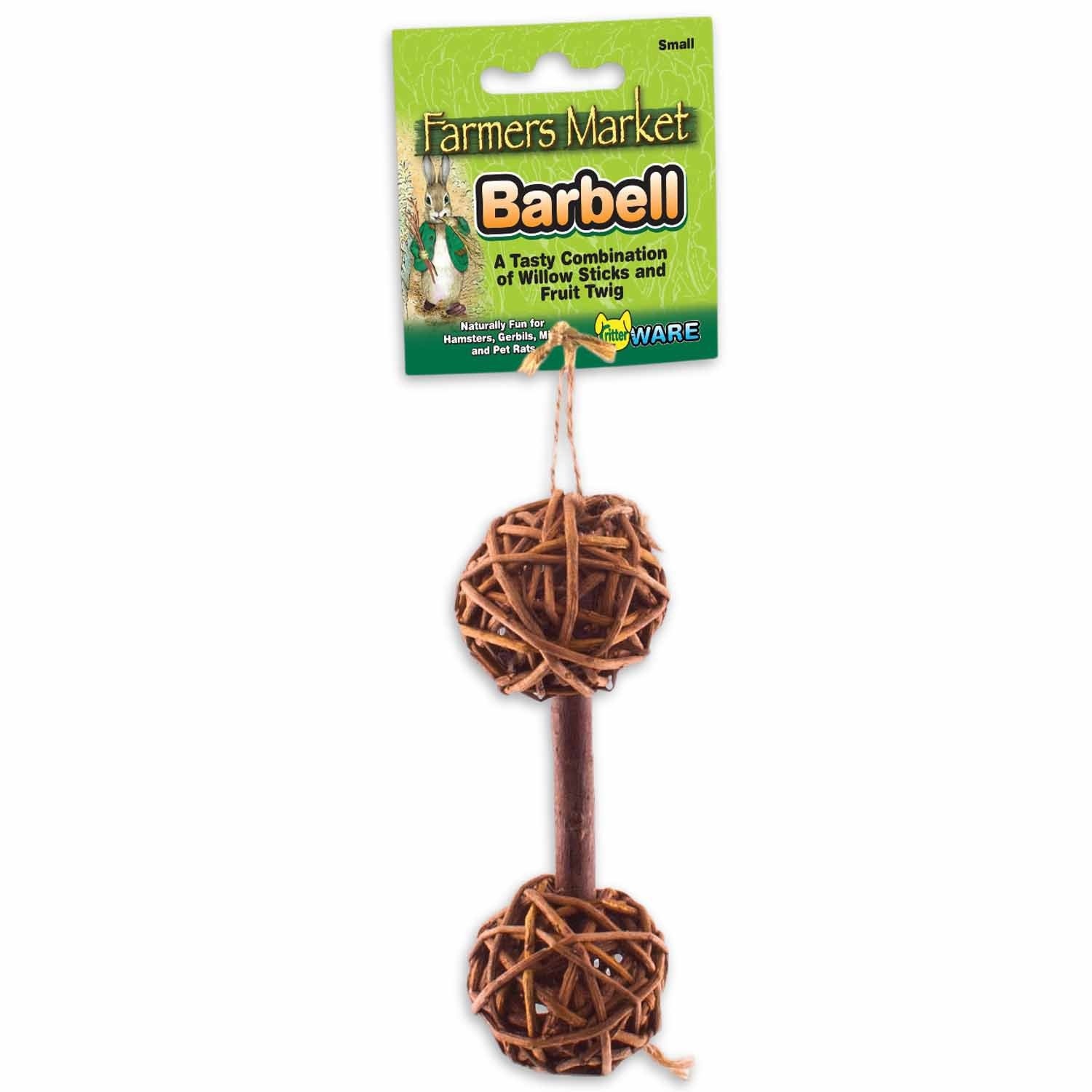 slide 1 of 1, Ware Pet Products Small Willow Barbell Chew Toy, SM