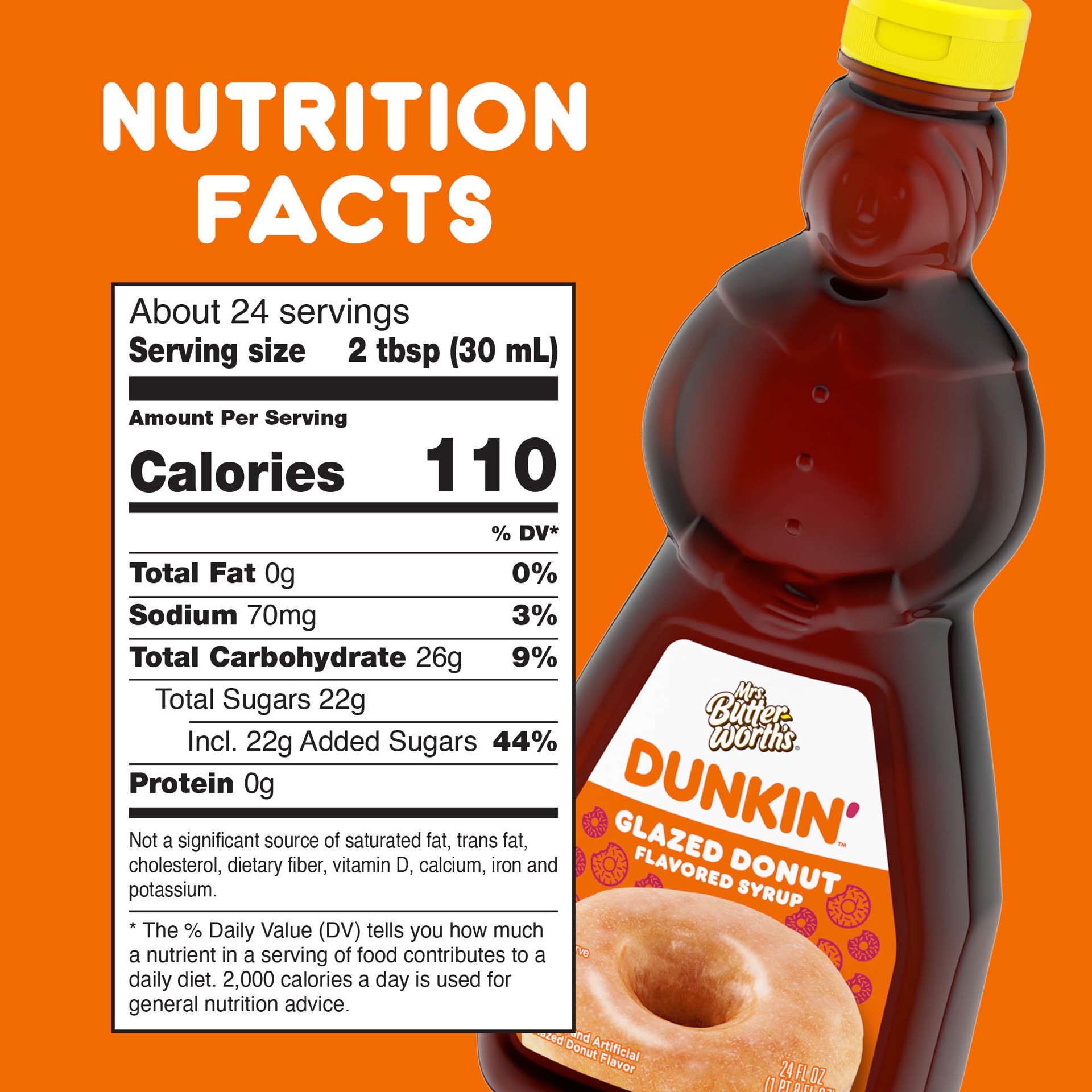 slide 2 of 5, Mrs. Butterworth's Dunkin' Glazed Donut Flavored Pancake Syrup Breakfast Topping- 24 fl oz, 24 fl oz