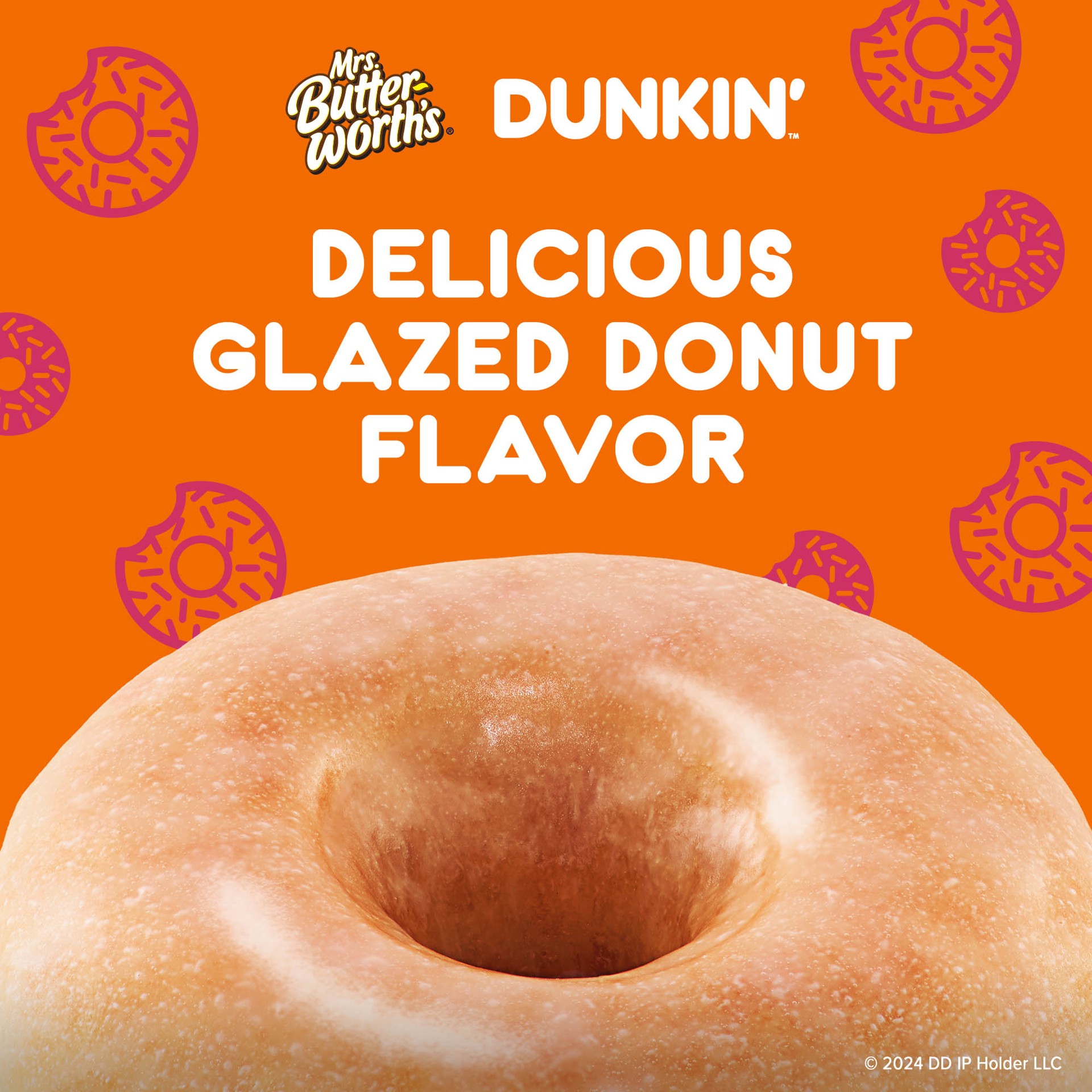 slide 4 of 5, Mrs. Butterworth's Dunkin' Glazed Donut Flavored Pancake Syrup Breakfast Topping- 24 fl oz, 24 fl oz