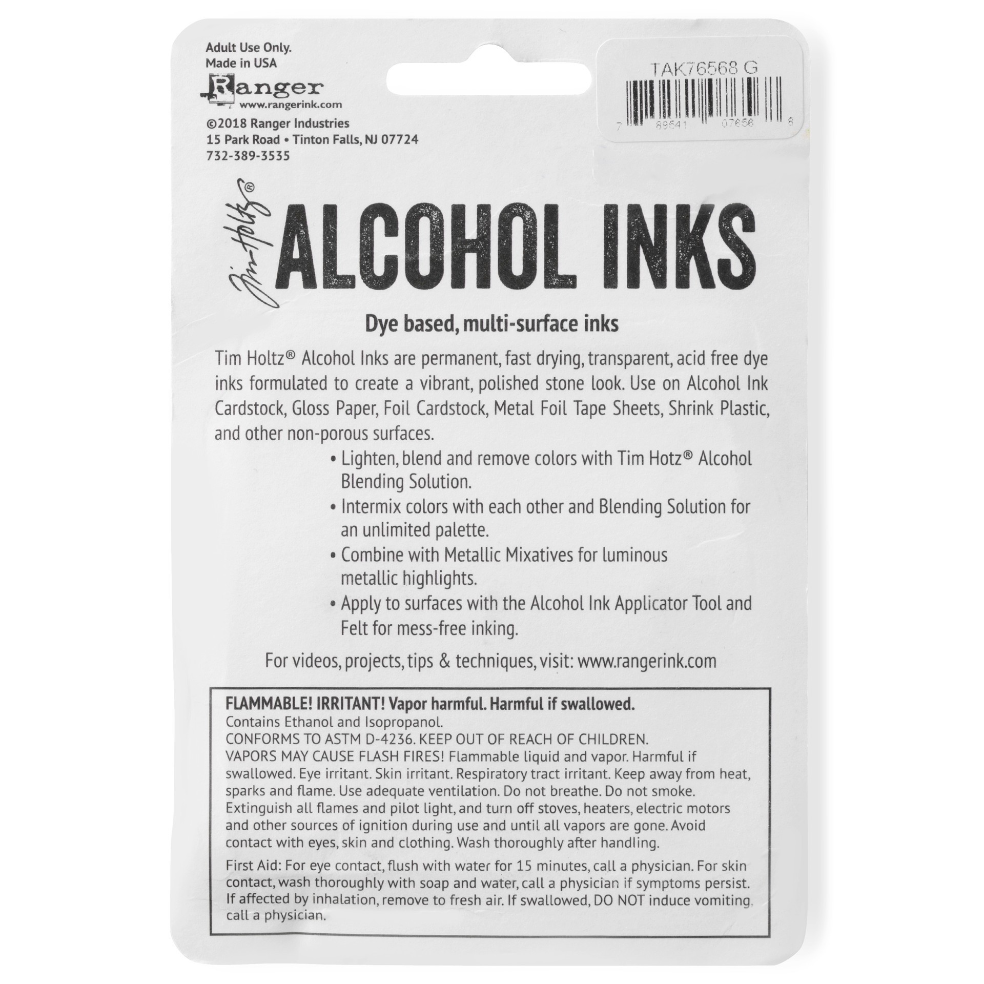 slide 5 of 6, Tim Holtz Granite 3 Color Alcohol Ink Set, 14 ml each