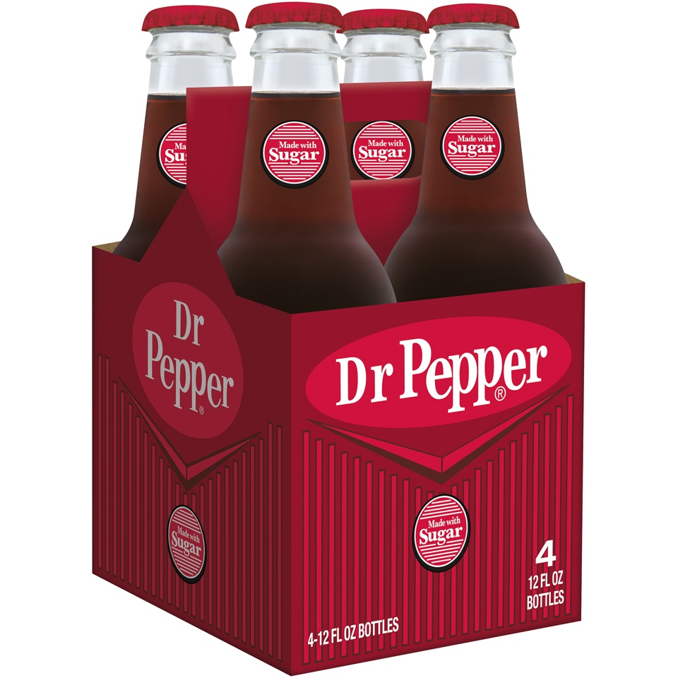 slide 2 of 3, Dr Pepper Made with Sugar, 4 ct; 12 fl oz