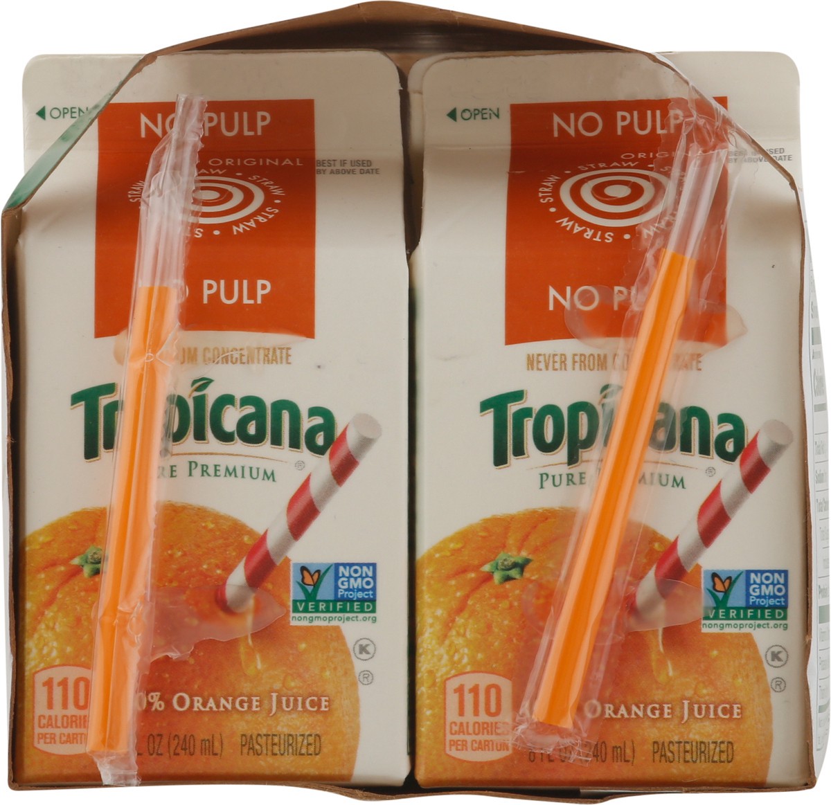 slide 4 of 9, Tropicana Pure Premium Original No Pulp Orange 100% Juice - 6 ct, 6 ct