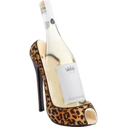 Wild Eye Designs Shoe Leopard Print Wine Bottle