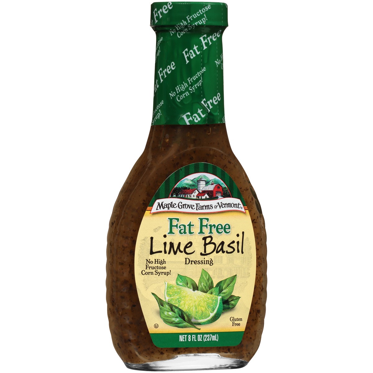 slide 3 of 9, Maple Grove Farms of Vermont Lime Basil Fat Free Dressing 8 fl. oz. Bottle, 8 fl oz