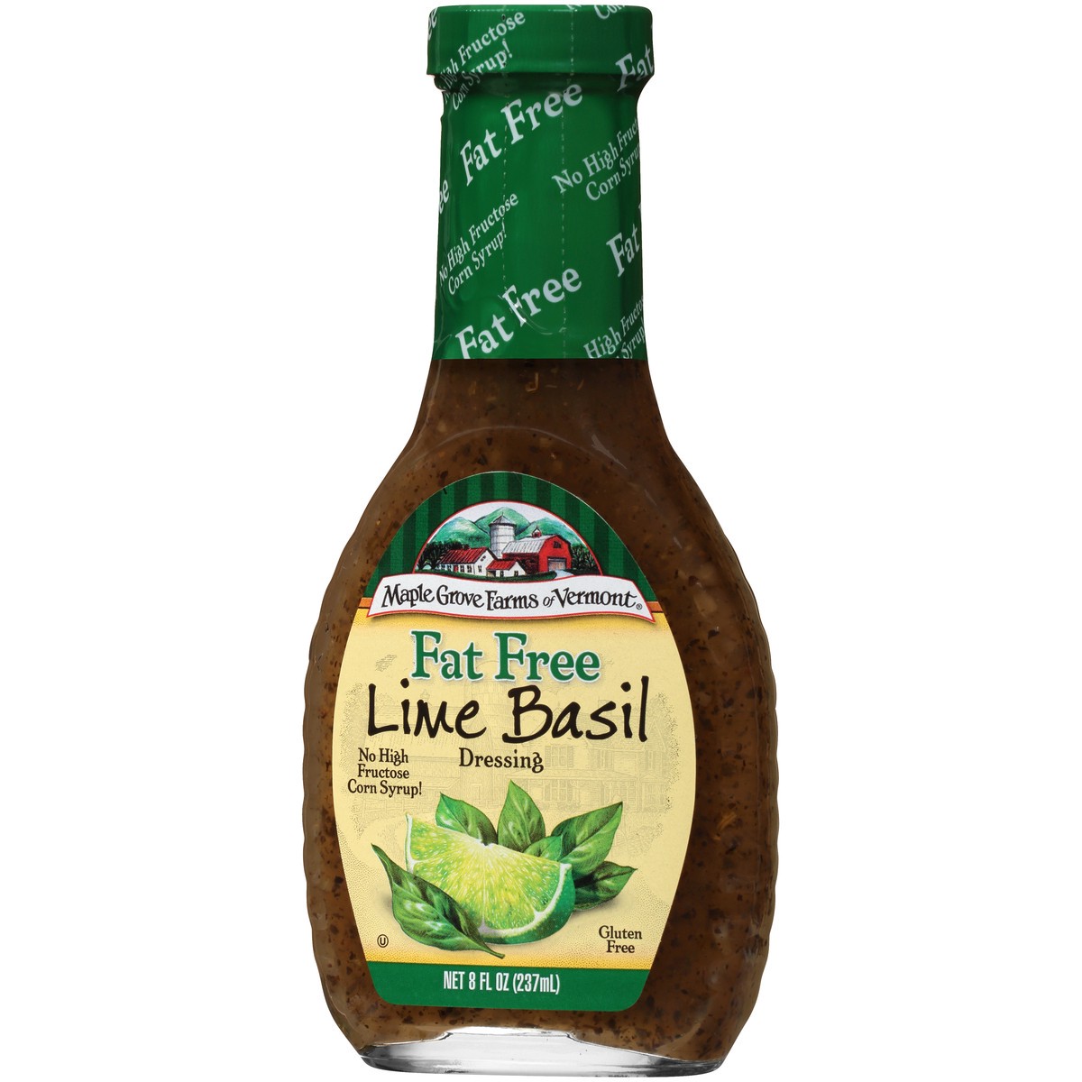 slide 2 of 9, Maple Grove Farms of Vermont Lime Basil Fat Free Dressing 8 fl. oz. Bottle, 8 fl oz