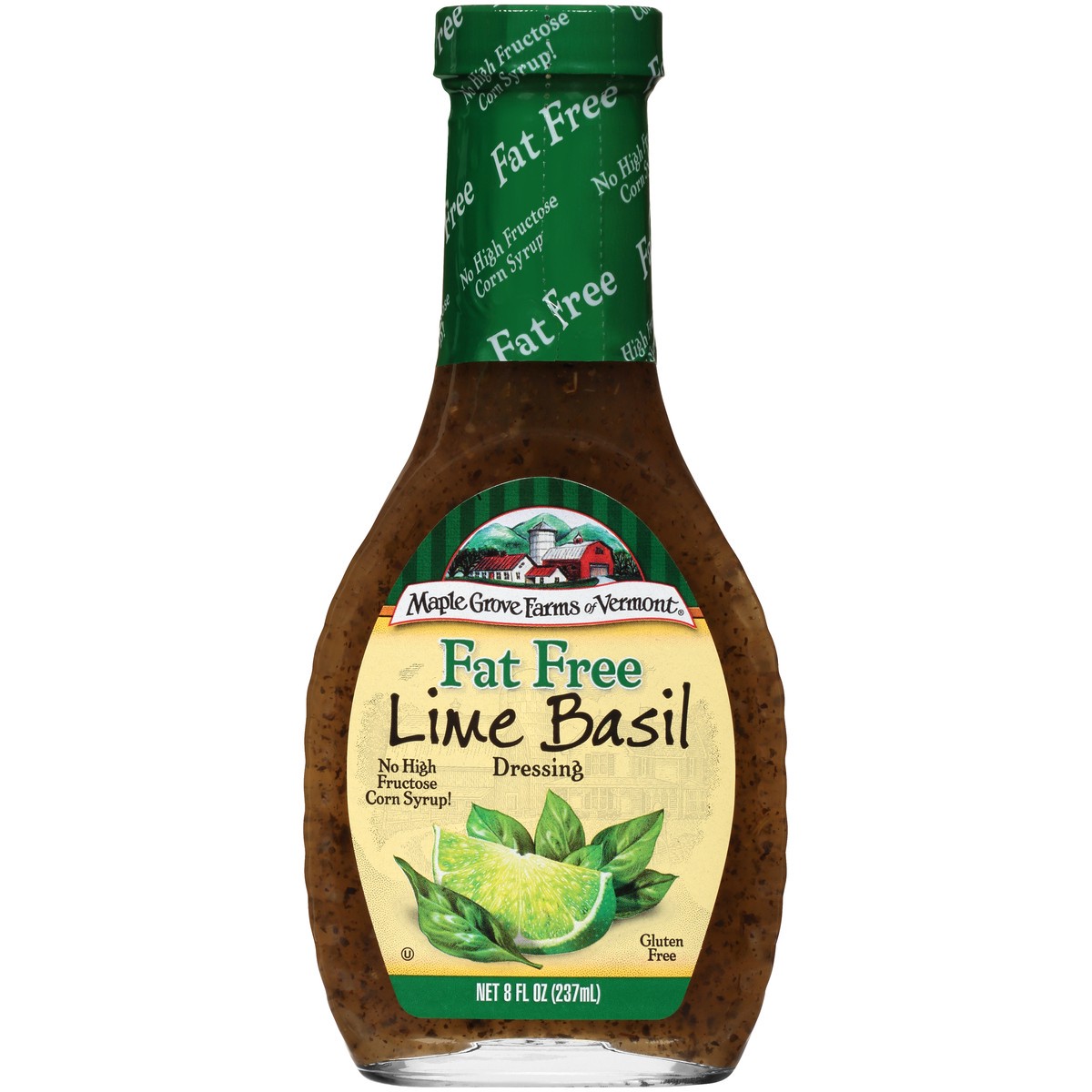 slide 6 of 9, Maple Grove Farms of Vermont Lime Basil Fat Free Dressing 8 fl. oz. Bottle, 8 fl oz