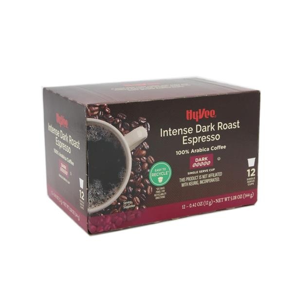 slide 1 of 1, Hy-Vee Intense Dark Roast Espresso Single Serve - 5.08 oz, 5.08 oz