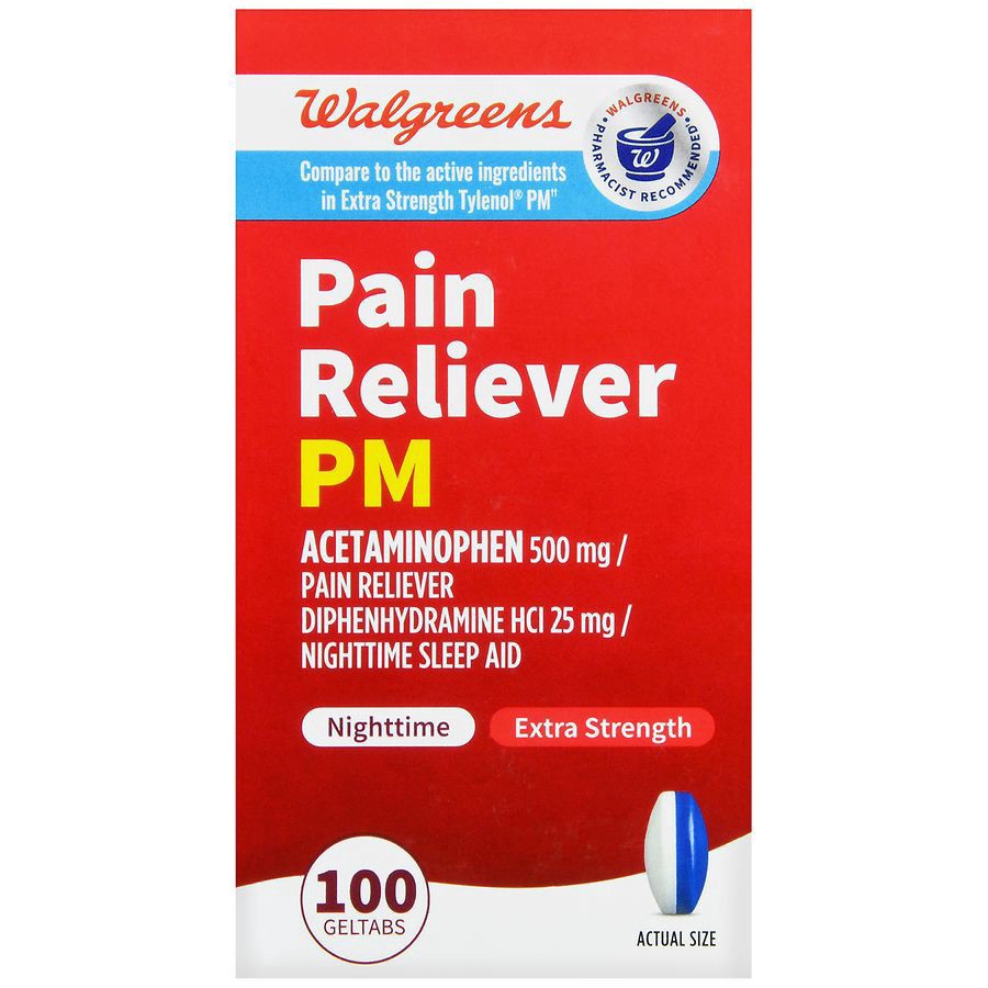 slide 5 of 5, Walgreens Pain Reliever PM Geltabs, 100 ct