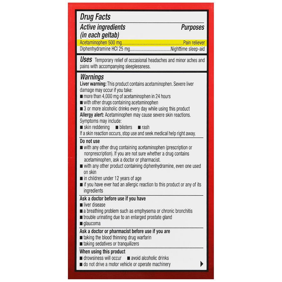 slide 2 of 5, Walgreens Pain Reliever PM Geltabs, 100 ct