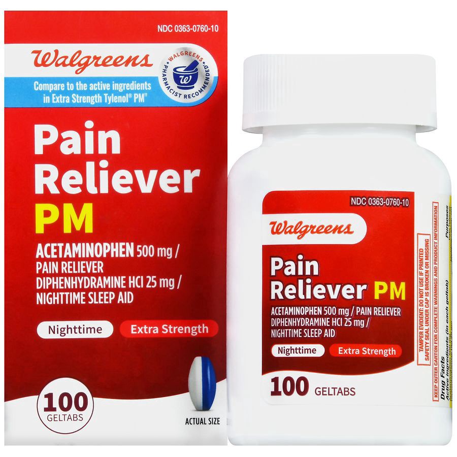 slide 1 of 5, Walgreens Pain Reliever PM Geltabs, 100 ct