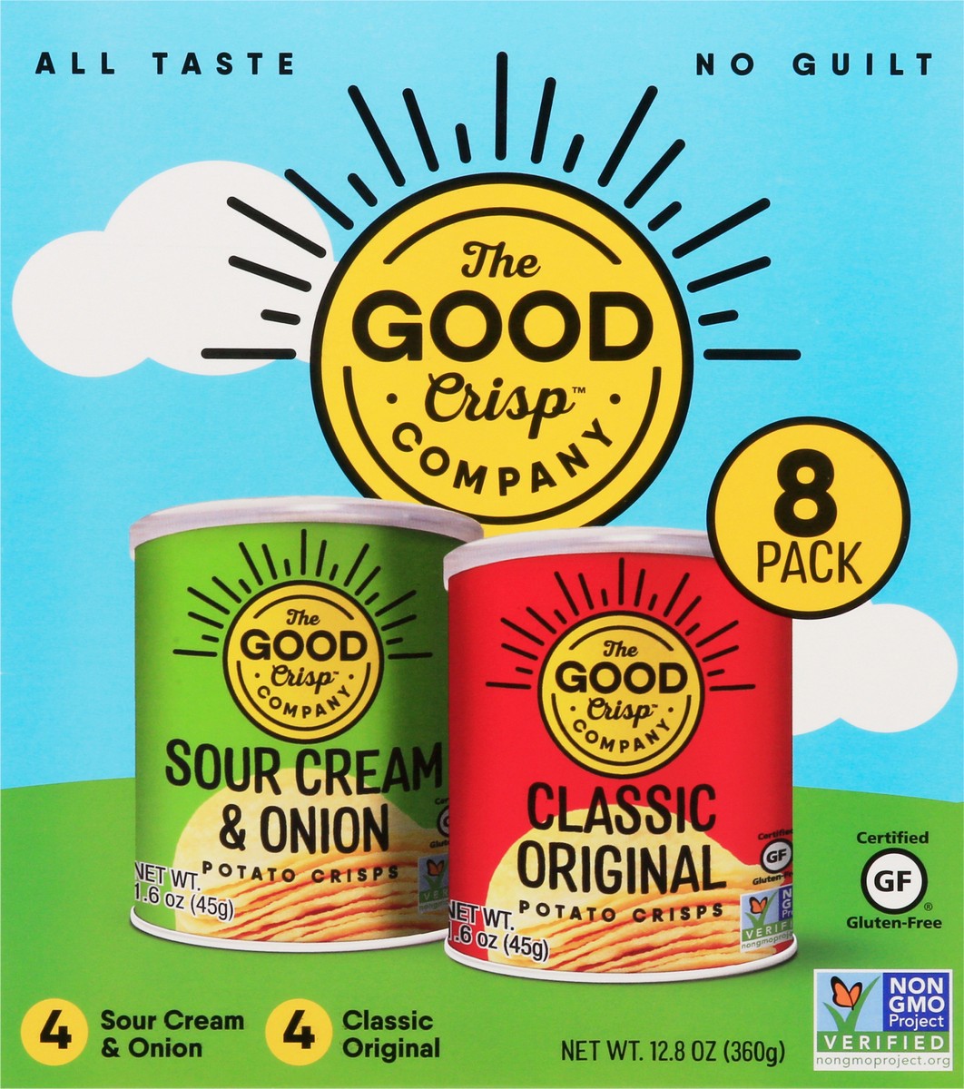 slide 2 of 13, The Good Crisp Company 8 Pack Sour Cream & Onion/Classic Original Potato Crisps 8 ea, 8 ct