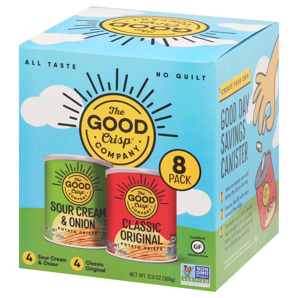 slide 10 of 13, The Good Crisp Company 8 Pack Sour Cream & Onion/Classic Original Potato Crisps 8 ea, 8 ct