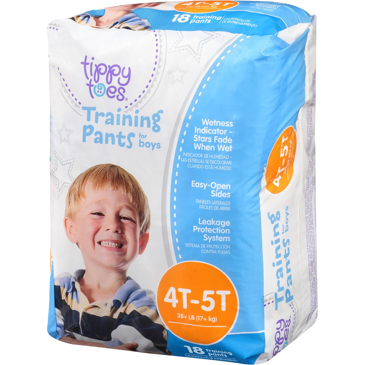 slide 3 of 8, Tippy Toes Training Pants For Boys, 4T-5T 38+ Lb, 18 ct