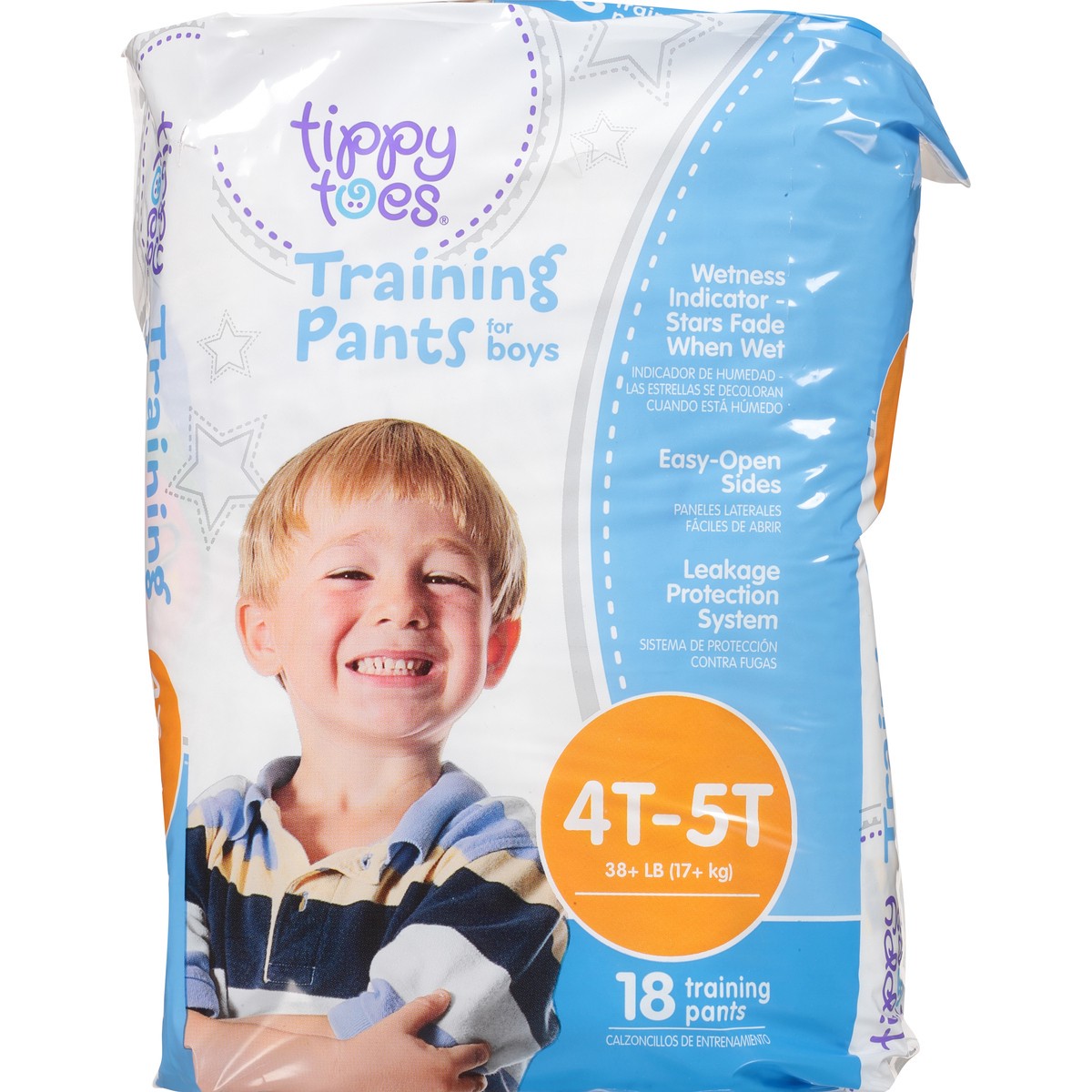 slide 7 of 8, Tippy Toes Training Pants For Boys, 4T-5T 38+ Lb, 18 ct