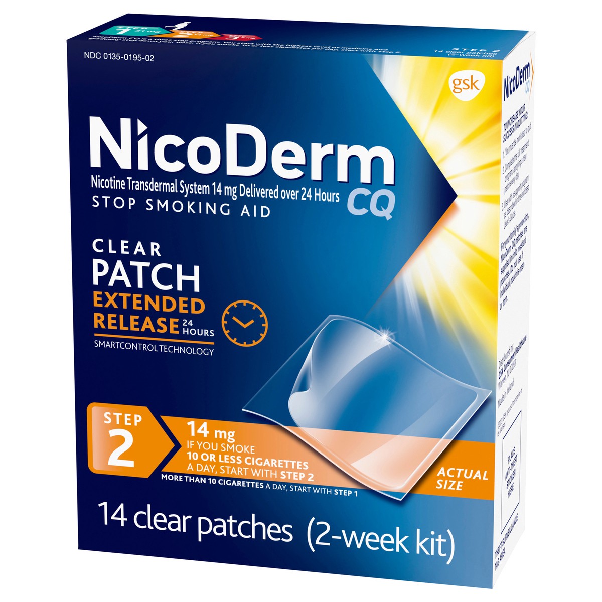 slide 6 of 9, NicoDerm CQ Nicotine Patches to Stop Smoking, Step 2 - 14 ct, 14 ct