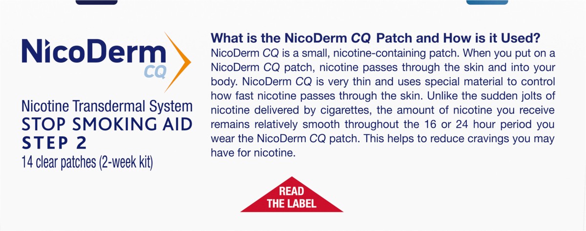 slide 8 of 9, NicoDerm CQ Nicotine Patches to Stop Smoking, Step 2 - 14 ct, 14 ct