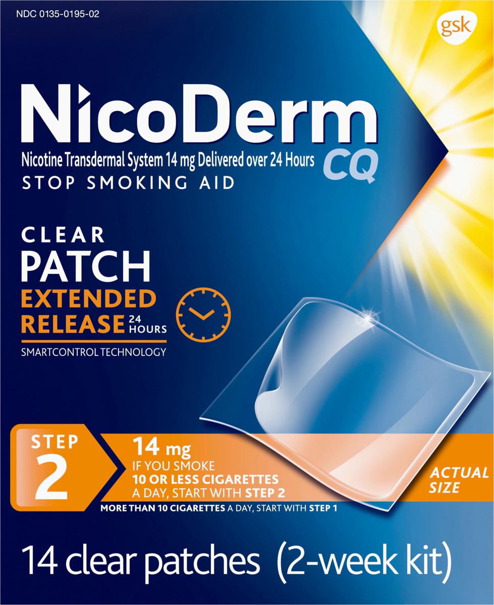 slide 5 of 9, NicoDerm CQ Nicotine Patches to Stop Smoking, Step 2 - 14 ct, 14 ct